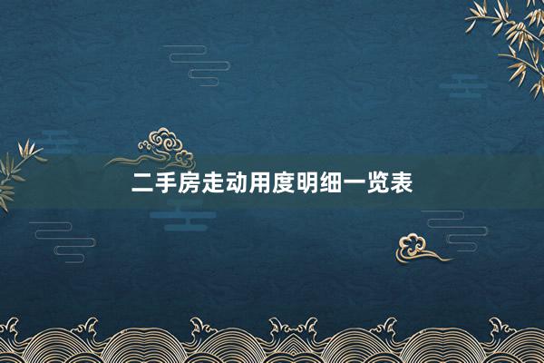 二手房走动用度明细一览表